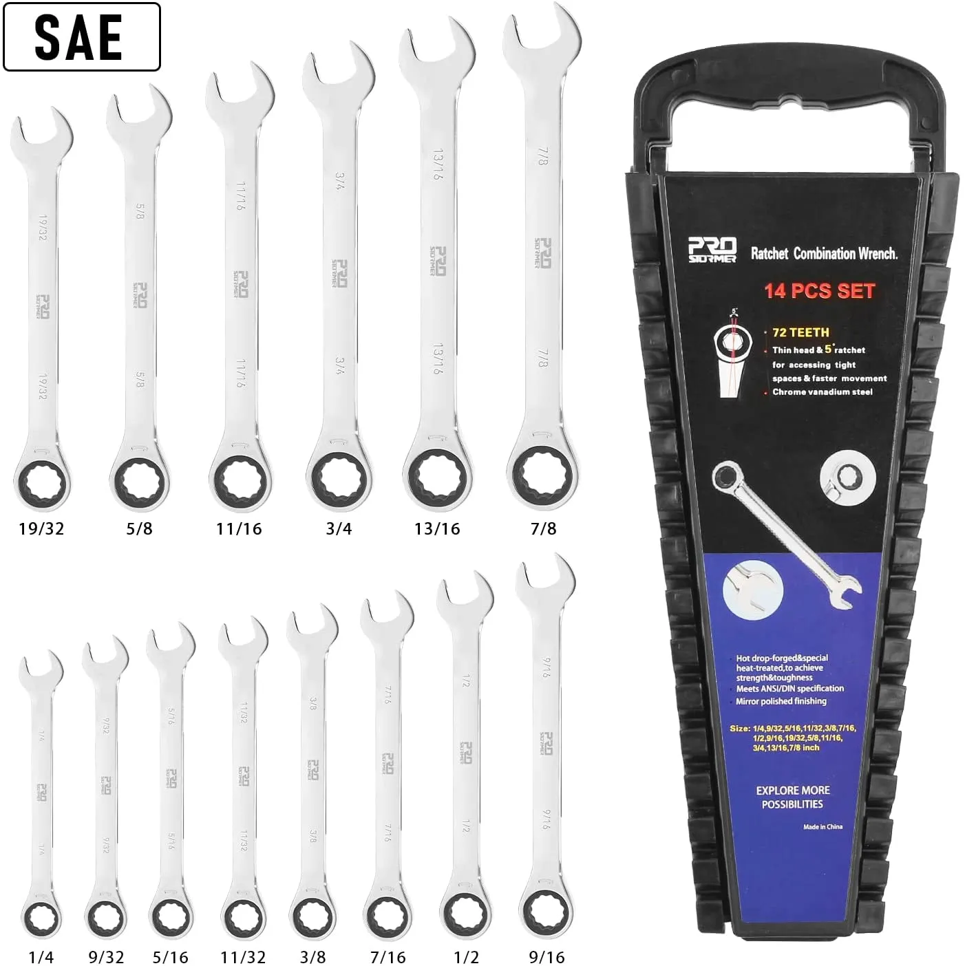14-Piece Ratcheting Wrench Set