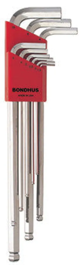 BALL END L-WRENCH 9PC SET EXTRA LONG 1.5-10MM BRITEGUARD FINISH