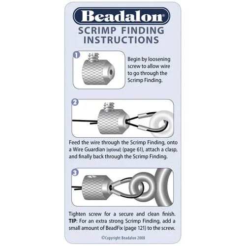 Beadalon Scrimps Kit, Screw Driver and Crimp Beads, Gold Plated (1 Set)