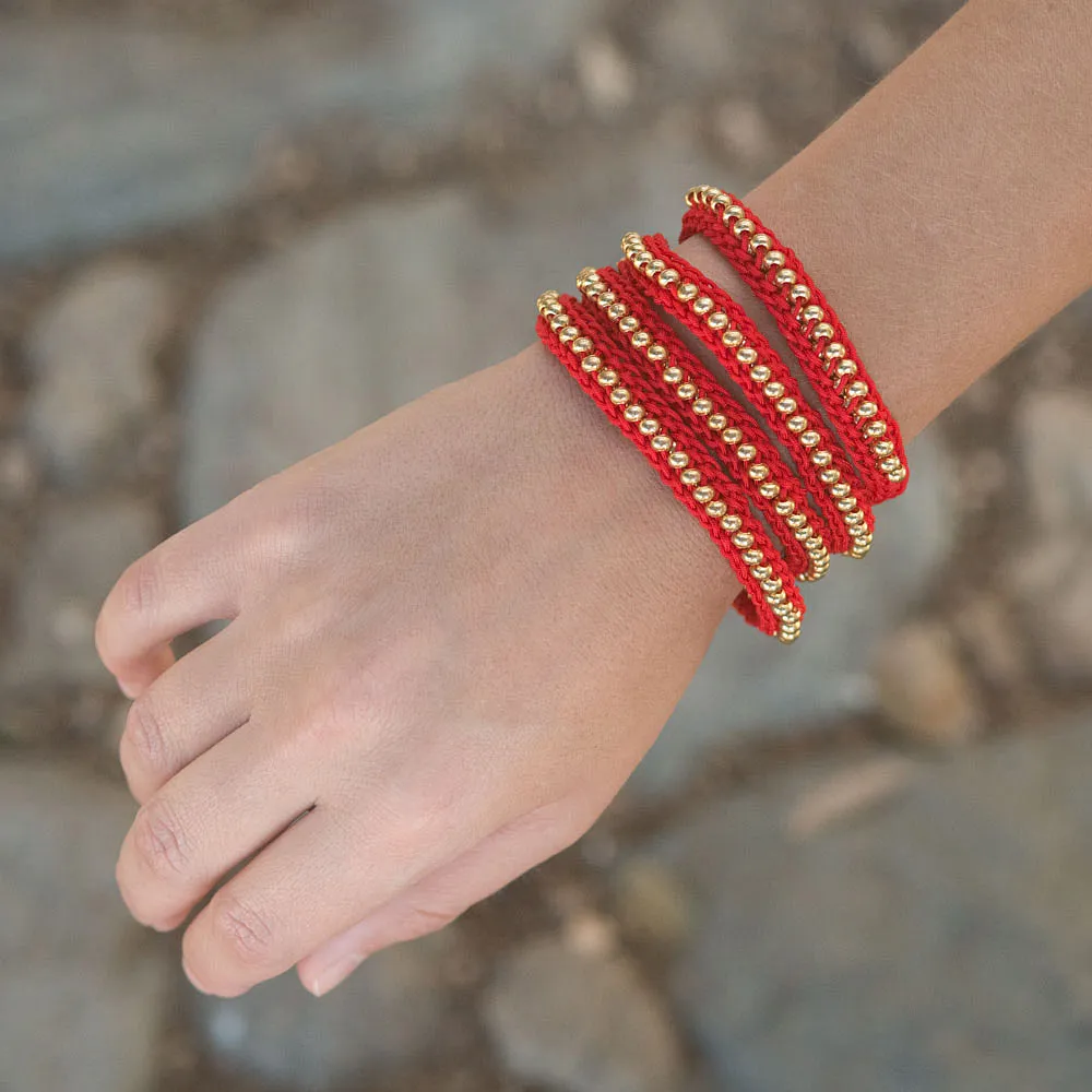 Beaded Flat Kumihimo Bracelet Set - Red/Gold - Exclusive Beadaholique Jewelry Kit