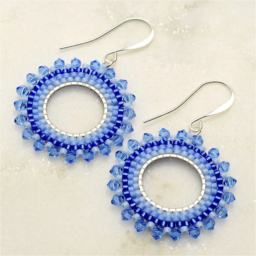 Brick Stitch Burst Earrings in Bayside Blue - Exclusive Beadaholique Jewelry Kit