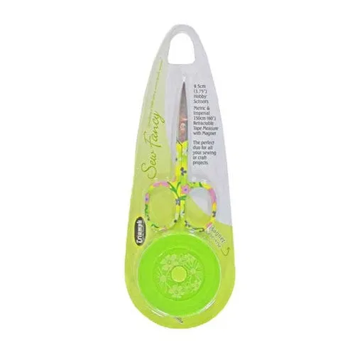 Hobby 3.75" Scissors & Tape Measure Set in Green