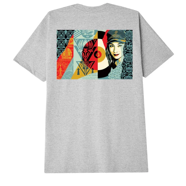 Obey Raise the Level T-Shirt - Heather Grey