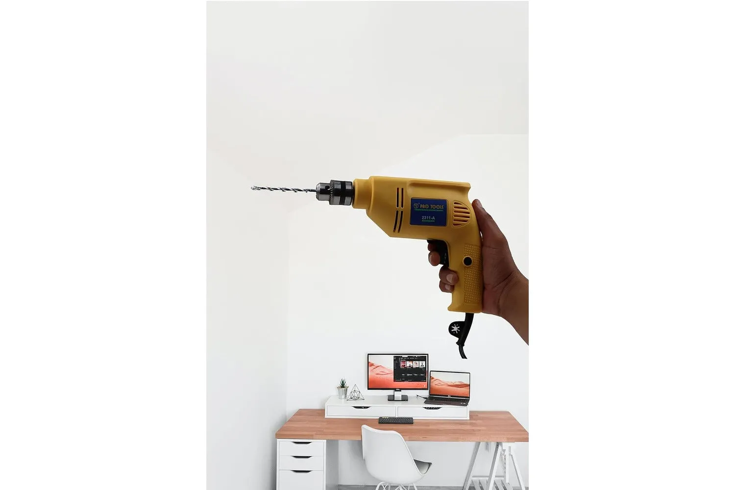 PRO TOOLS 2311-A, 10mm, 430W Electric Drill Machine, Copper Armature, 10mm Chuck, 2800 RPM, 2 Mode Selector, Forward/Reverse with Variable Speed