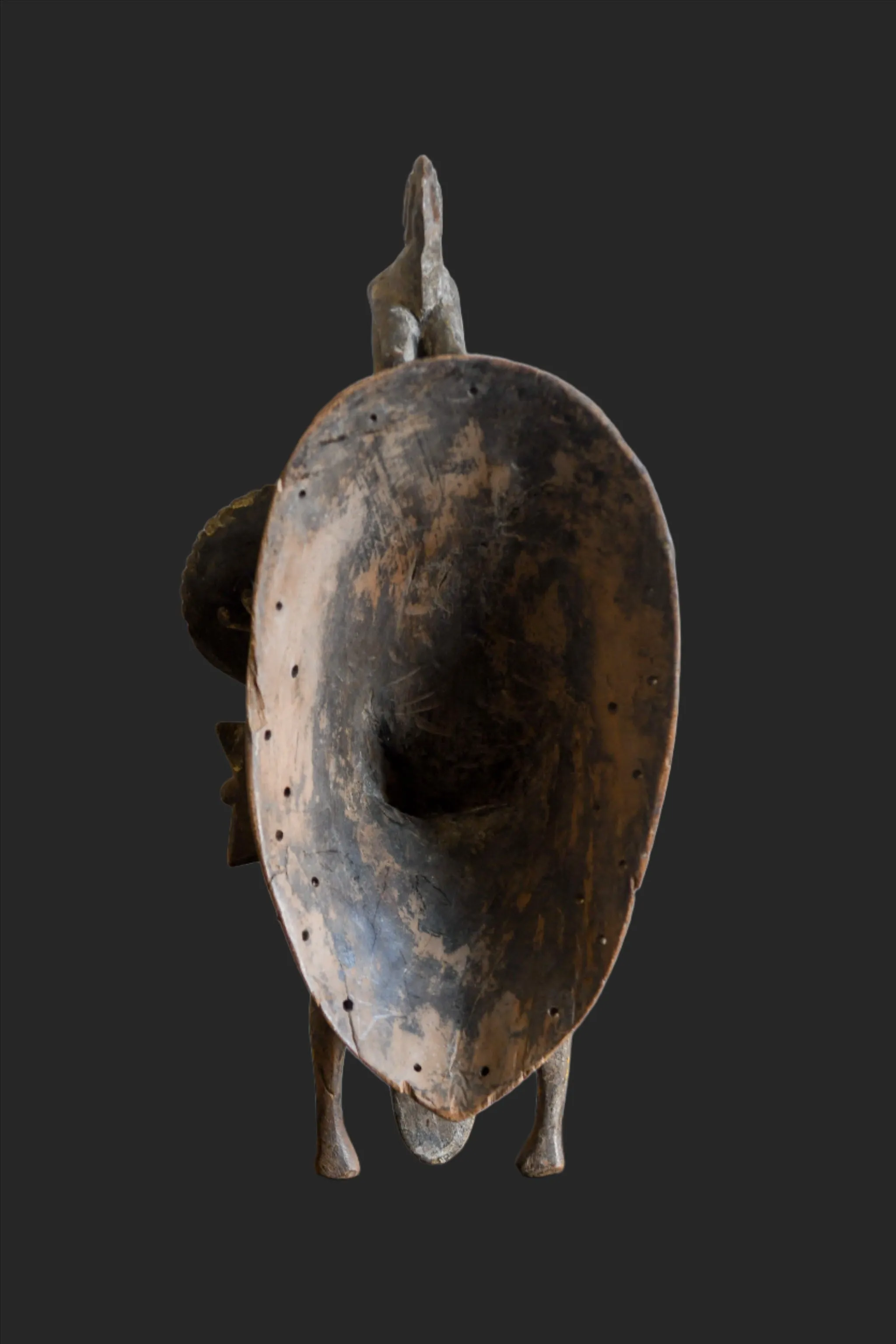 Senufo African Kpelie Face Mask, Hand Carved Wood