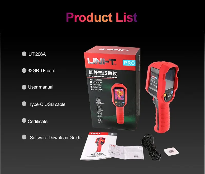 UNI-T UTi260B UTi260A Digital Infrared Thermal Imager Thermometer LED Water Supply Light Thermal Camera Air Conditioning Repair