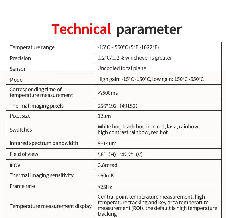 UNI-T UTi260B UTi260A Digital Infrared Thermal Imager Thermometer LED Water Supply Light Thermal Camera Air Conditioning Repair