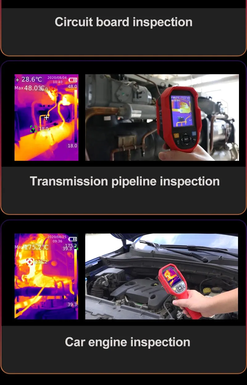 UNI-T UTi260B UTi260A Digital Infrared Thermal Imager Thermometer LED Water Supply Light Thermal Camera Air Conditioning Repair