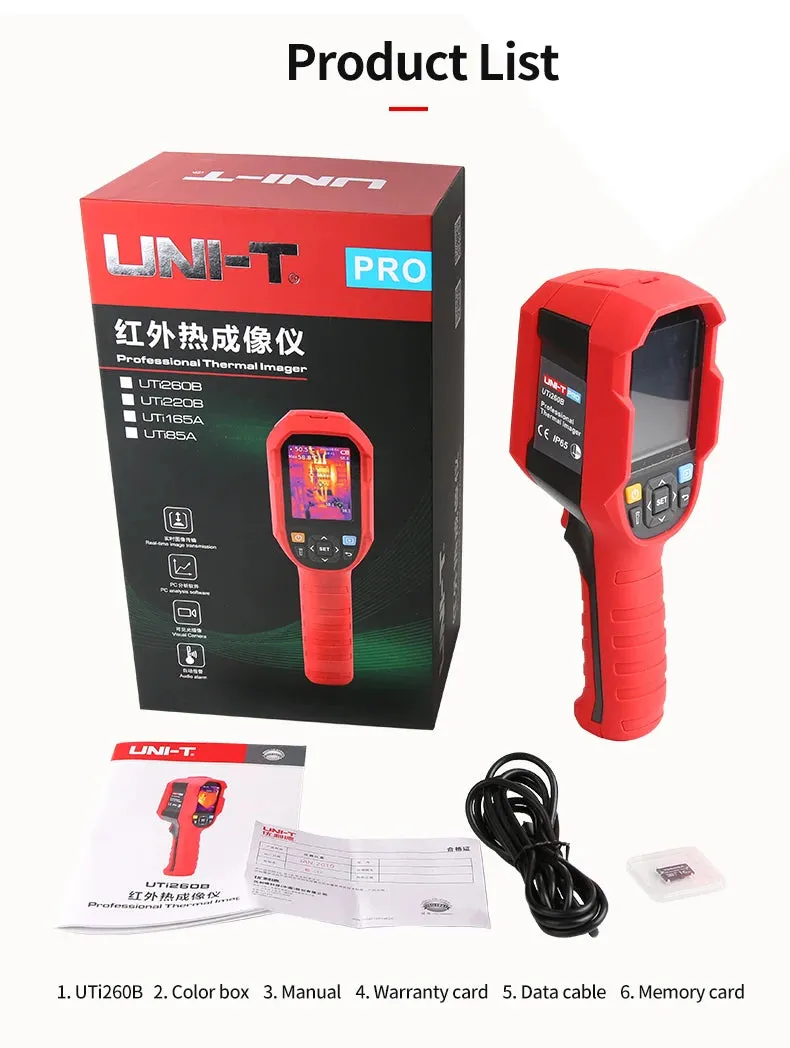 UNI-T UTi260B UTi260A Digital Infrared Thermal Imager Thermometer LED Water Supply Light Thermal Camera Air Conditioning Repair