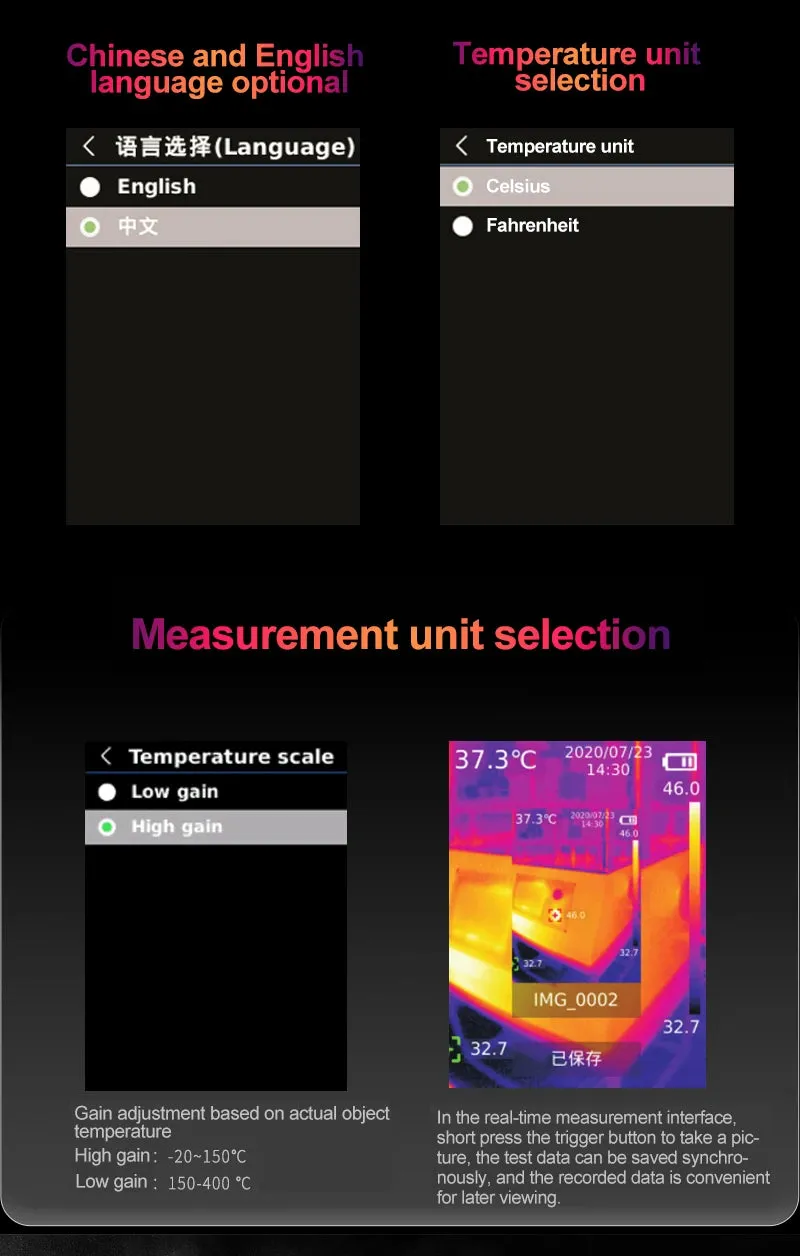 UNI-T UTi260B UTi260A Digital Infrared Thermal Imager Thermometer LED Water Supply Light Thermal Camera Air Conditioning Repair