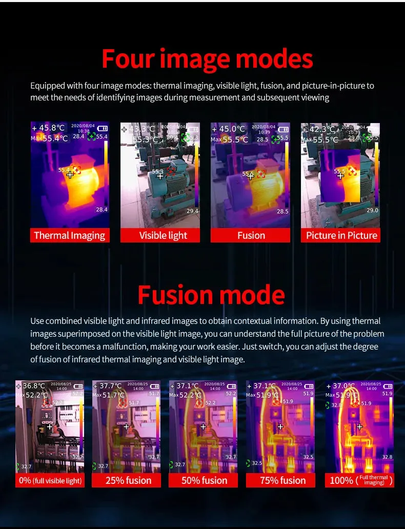 UNI-T UTi260B UTi260A Digital Infrared Thermal Imager Thermometer LED Water Supply Light Thermal Camera Air Conditioning Repair