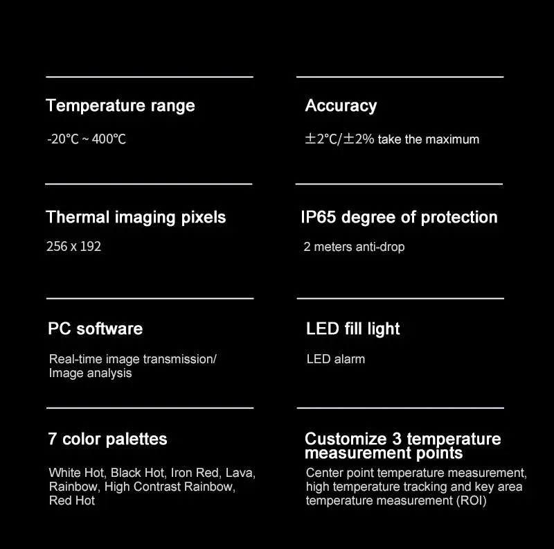 UNI-T UTi260B UTi260A Digital Infrared Thermal Imager Thermometer LED Water Supply Light Thermal Camera Air Conditioning Repair