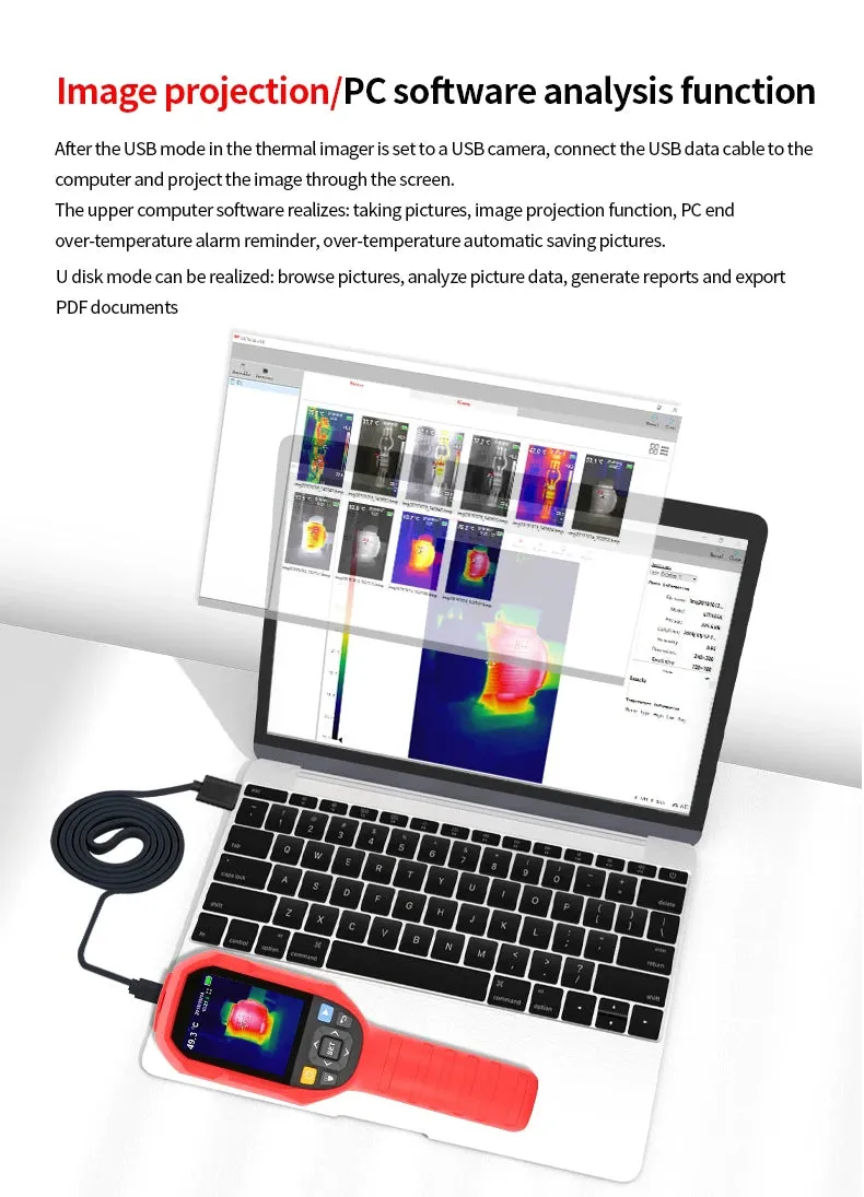 UNI-T UTi260B UTi260A Digital Infrared Thermal Imager Thermometer LED Water Supply Light Thermal Camera Air Conditioning Repair
